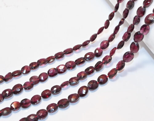 Garnet Faceted Oval Beads, Garnet Gemstone Shape Beads 5x7 MM, Garnet January Birth Stone Beads, Garnet Jewelry Making Tool 13" - Image 3