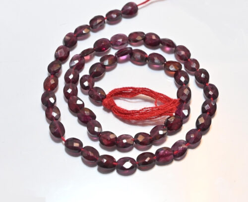 Garnet Faceted Oval Beads, Garnet Gemstone Shape Beads 5x7 MM, Garnet January Birth Stone Beads, Garnet Jewelry Making Tool 13" - Image 4