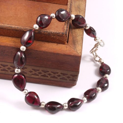 Top Quality Garnet Beaded Bracelet, Natural Garnet Teardrop Beads Bracelet, Garnet gemstone Shape Beads Bracelet 7x9-8x11 MM 7" - Image 3