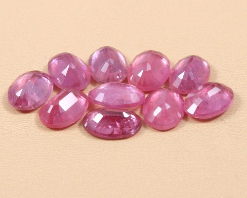 5x7 MM Oval Shape AAA Grade Pink Sapphire Gemstone Cuts, Pink Sapphire Loose Cut Stone, Natural Pink Sapphire Faceted Gemstone Cuts 10 Pc - Image 3