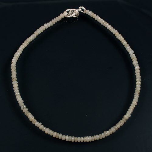 White Sapphire Beads Anklet, White Sapphire Smooth Beads Anklet 3.5-6 MM, Sapphire Gemstone Beaded Jewelry With 925 Silver 9" - Image 3