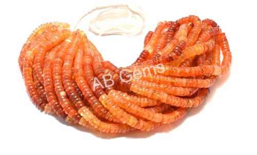 Carnelian Round Heishi Beads 6 MM, Carnelian Shaded Heishi Beads, Carnelian Handmade Tyre Shape Beads 16" - Image 3
