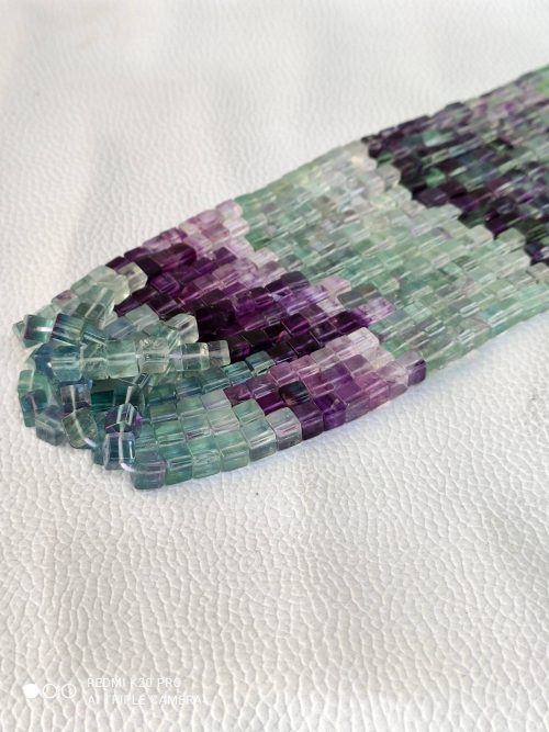 Natural Fluorite Bead, Fluorite Cube Shape Beads 4.5-5 MM, AAA Grade Fluorite Shape Gemstone Beads, Fluorite Box Loose Beads 16" - Image 3