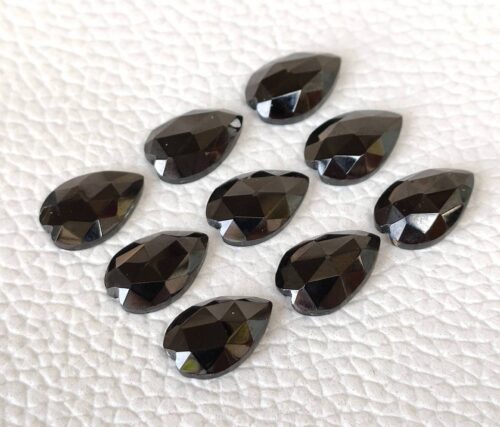 Black Spinel Carving Pear Shape Rose Cuts 5x7 MM, Black Spinel Carving Shape Rose Cuts, Black Spinel Gemstone Shape Rose Cuts 10 Pc - Image 4
