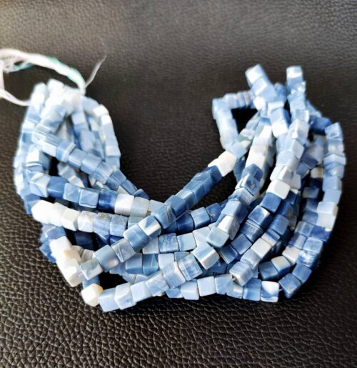 Blue Opal Box Shape Beads, Blue Opal Gemstone Shape Beads 5-5.5 MM, Blue Opal Shape Loose Beads, Blue Opal Handmade Cube Shape Beads 10" - Image 3