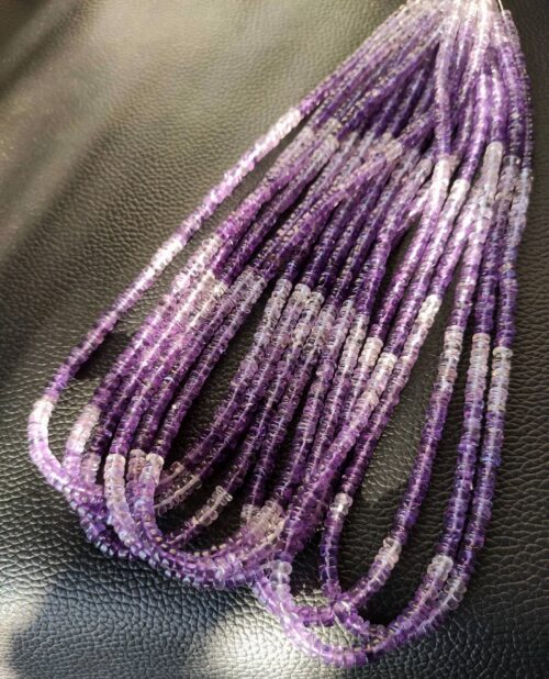 Amethyst Heishi Beads, Amethyst Tyer Beads, Amethyst Shaded Heishi Beads 4-4.5 MM, Amethyst Beads 16" - Image 4