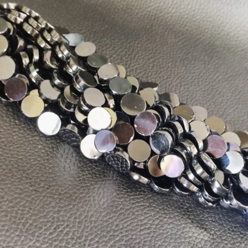 Black Spinel Coin Shape Beads, Black Spinel Shape Beads 8.5-9 MM, Black Spinel Gemstone Roundel Beads, Spinel Handmade Loose Beads 13" - Image 5