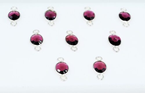 Garnet Oval Shape Rose Cuts Connector 6x8 MM, Gemstone Rose Cuts Connector, 925 Silver Connector For Jewelry Making, Bezel For Gift 10 Pc - Image 3